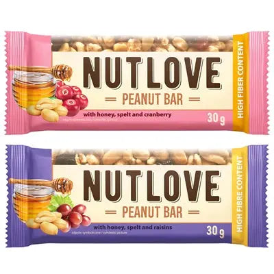 ALLNUTRITION NUTLOVE PEANUT BAR 30 g WITH HONEY ALLNUTRITION