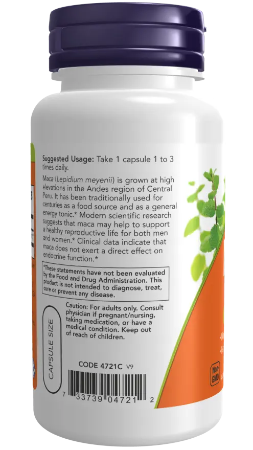 NOW Foods - Maca, 500mg - 100 vegan capsules Now Foods