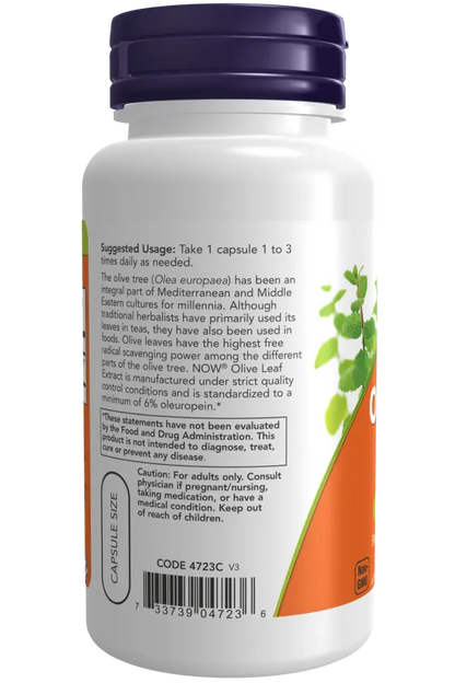 NOW Foods - Olive Leaf Extract, 500mg - 60 vegan capsules Now Foods