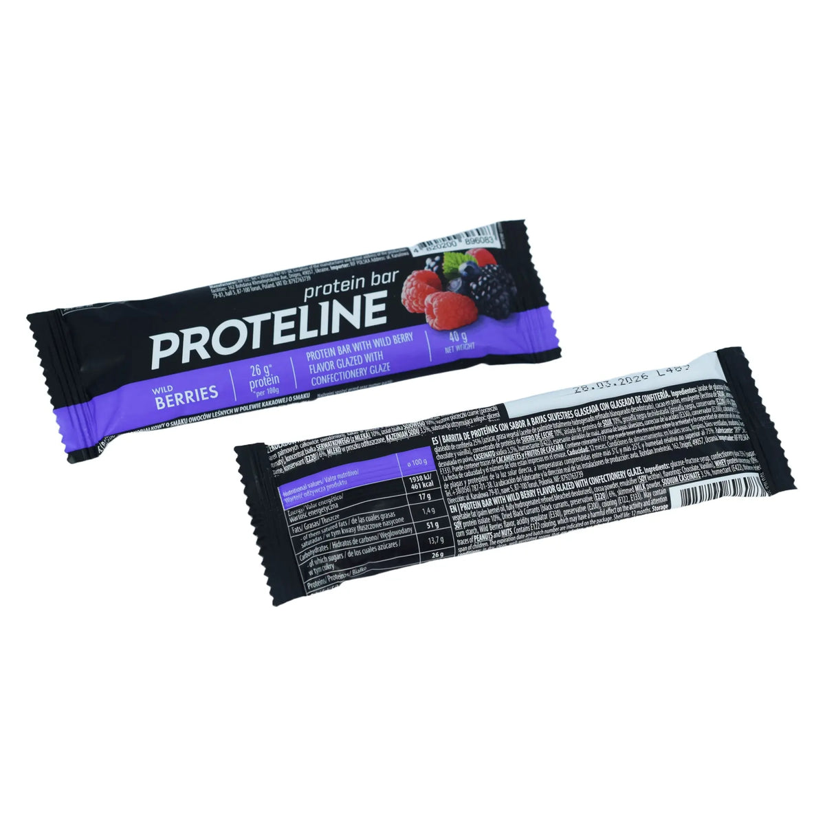 PROTELINE - Protein bar with wild berry flavor glazed with – GO GET FIT ...