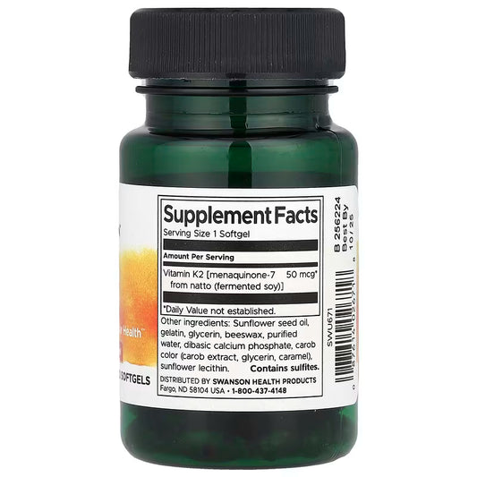 Swanson Natural Vitamin K2 50 mcg 30 softgels SWANSON