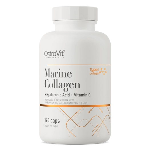 OstroVit Jūras Kolagēns + Hialuronskābe + Vitamīns C 120 kapsulas